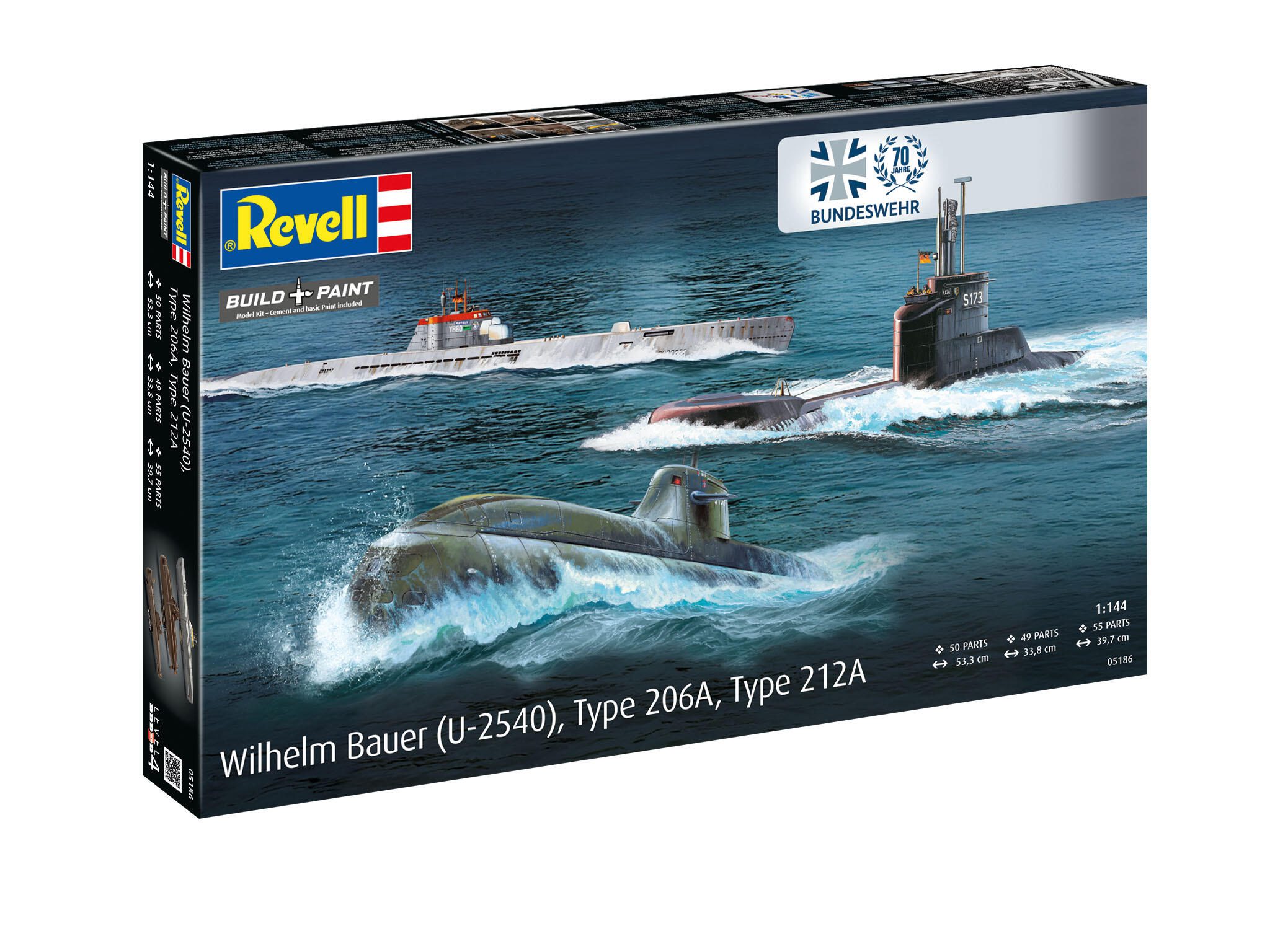 Revell 70 Years Bundeswehr: Wilhelm Bauer, Type 206A, Class 2 05186