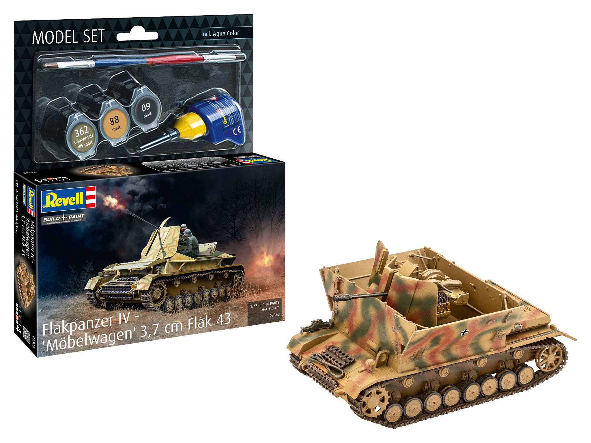 Revell Model Set Flakpanzer IV "Möbelwagen" 3.7cm Flak 63363