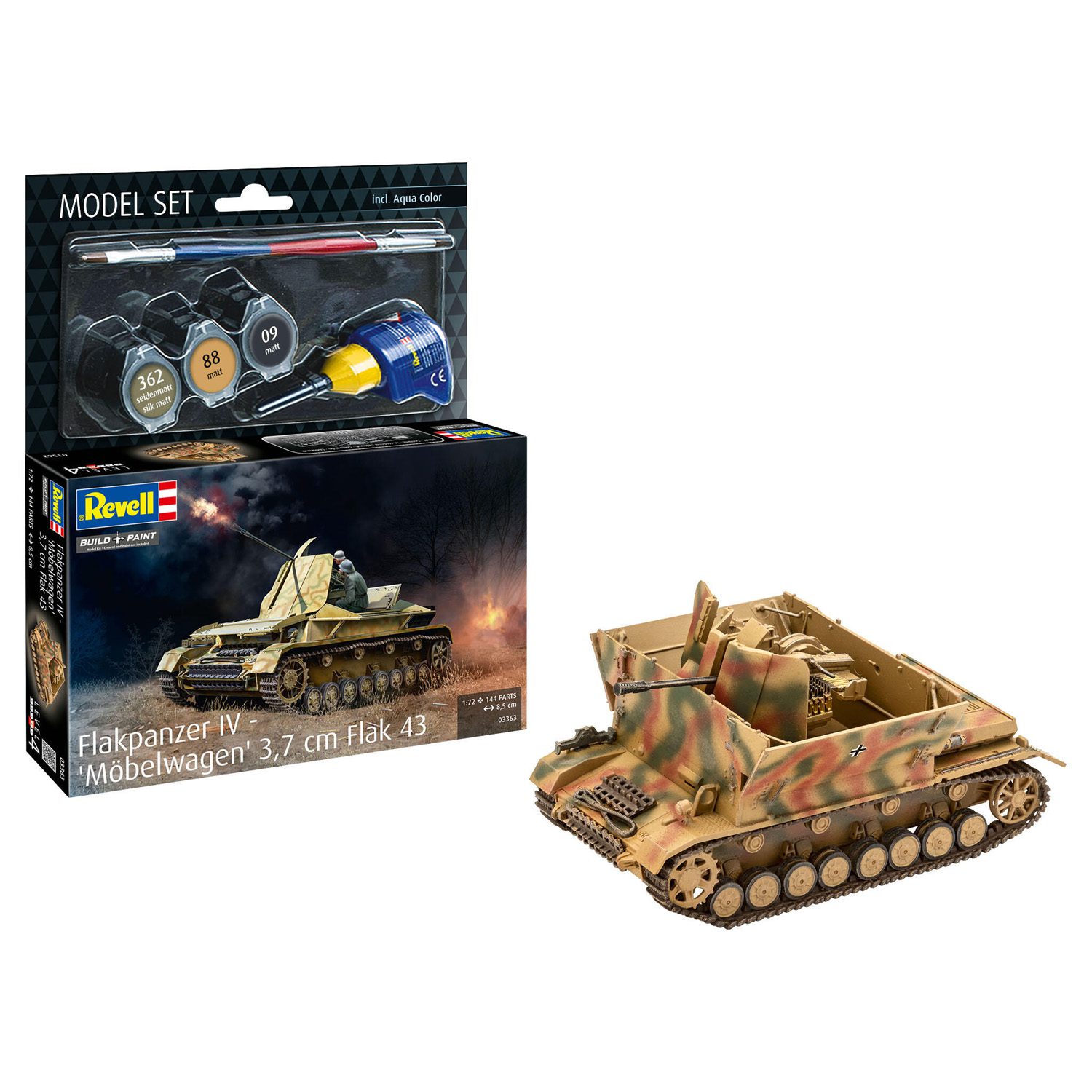 Revell Model Set Flakpanzer IV "Möbelwagen" 3.7cm Flak 63363