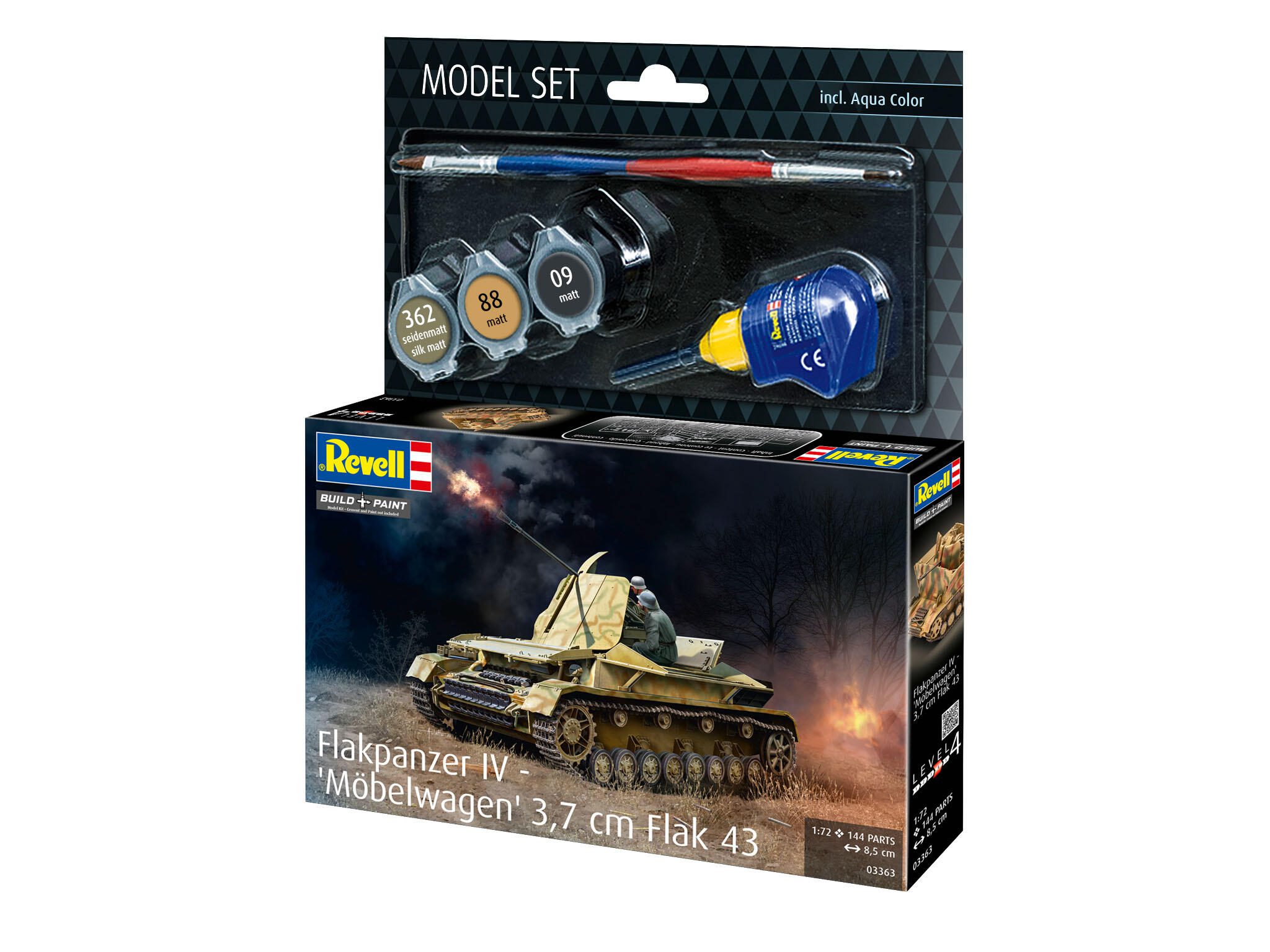 Revell Model Set Flakpanzer IV "Möbelwagen" 3.7cm Flak 63363