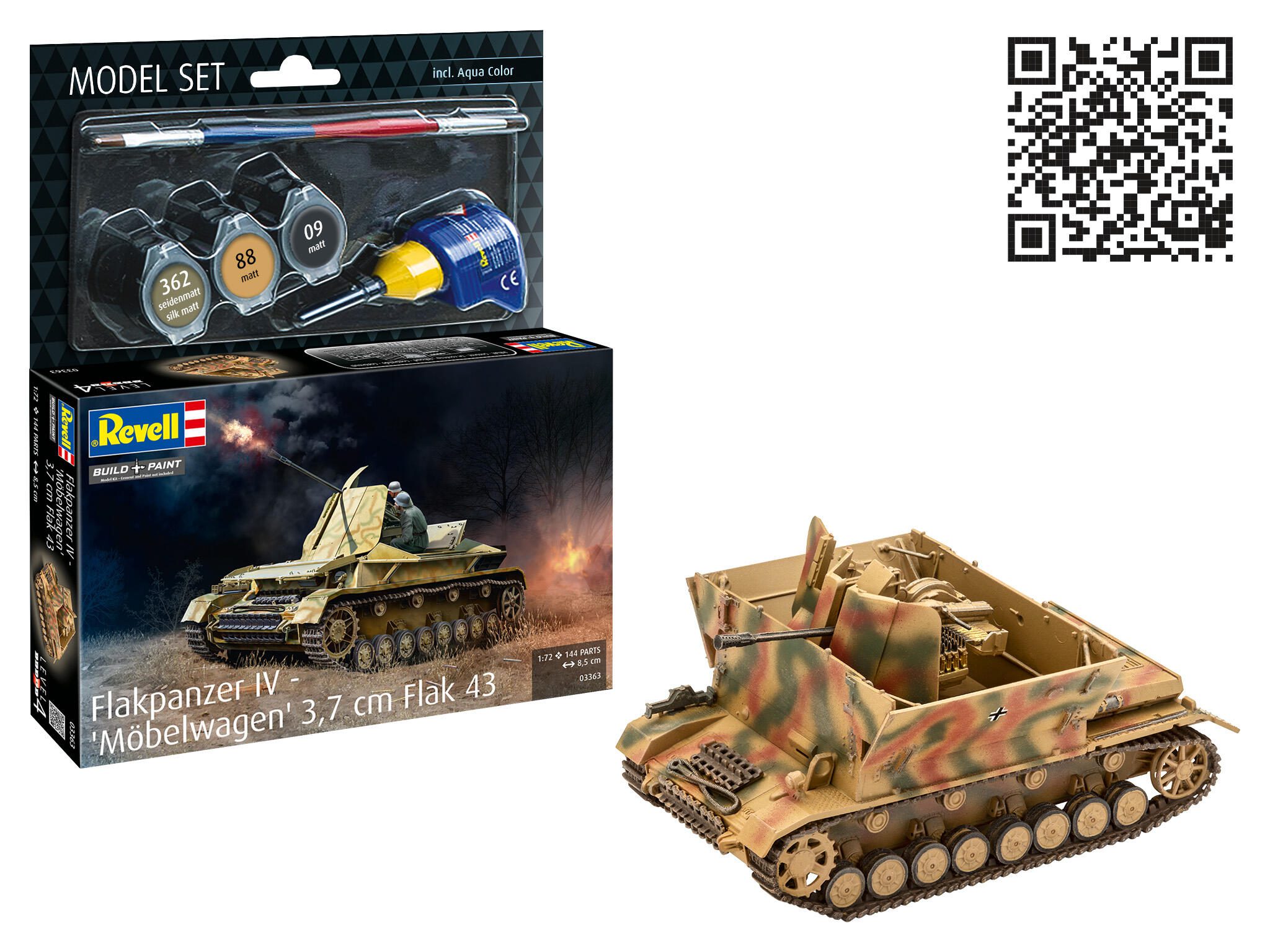 Revell Model Set Flakpanzer IV "Möbelwagen" 3.7cm Flak 63363