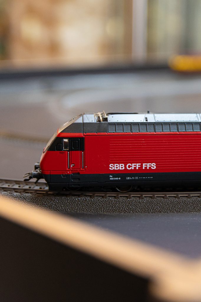 Red SBB model train